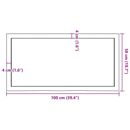 Wall Shelf Dark Brown 100x50x(2-4) cm Treated Solid Wood Oak