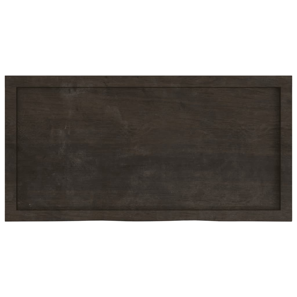 Wall Shelf Dark Brown 100x50x(2-6) cm Treated Solid Wood Oak