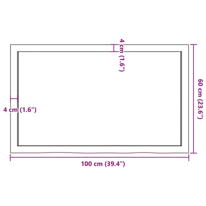 Wall Shelf Dark Brown 100x60x(2-4) cm Treated Solid Wood Oak