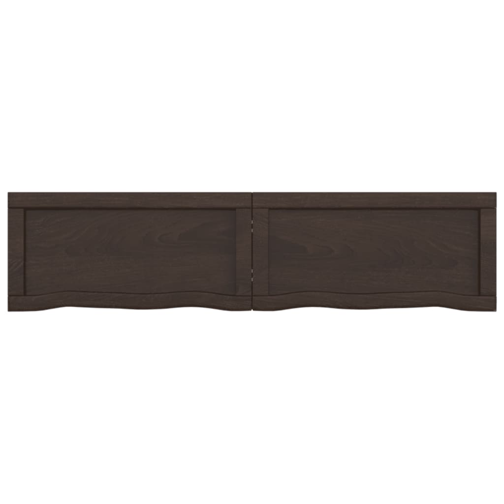 Wall Shelf Dark Brown 120x30x(2-4) cm Treated Solid Wood Oak