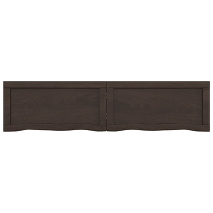 Wall Shelf Dark Brown 120x30x(2-4) cm Treated Solid Wood Oak