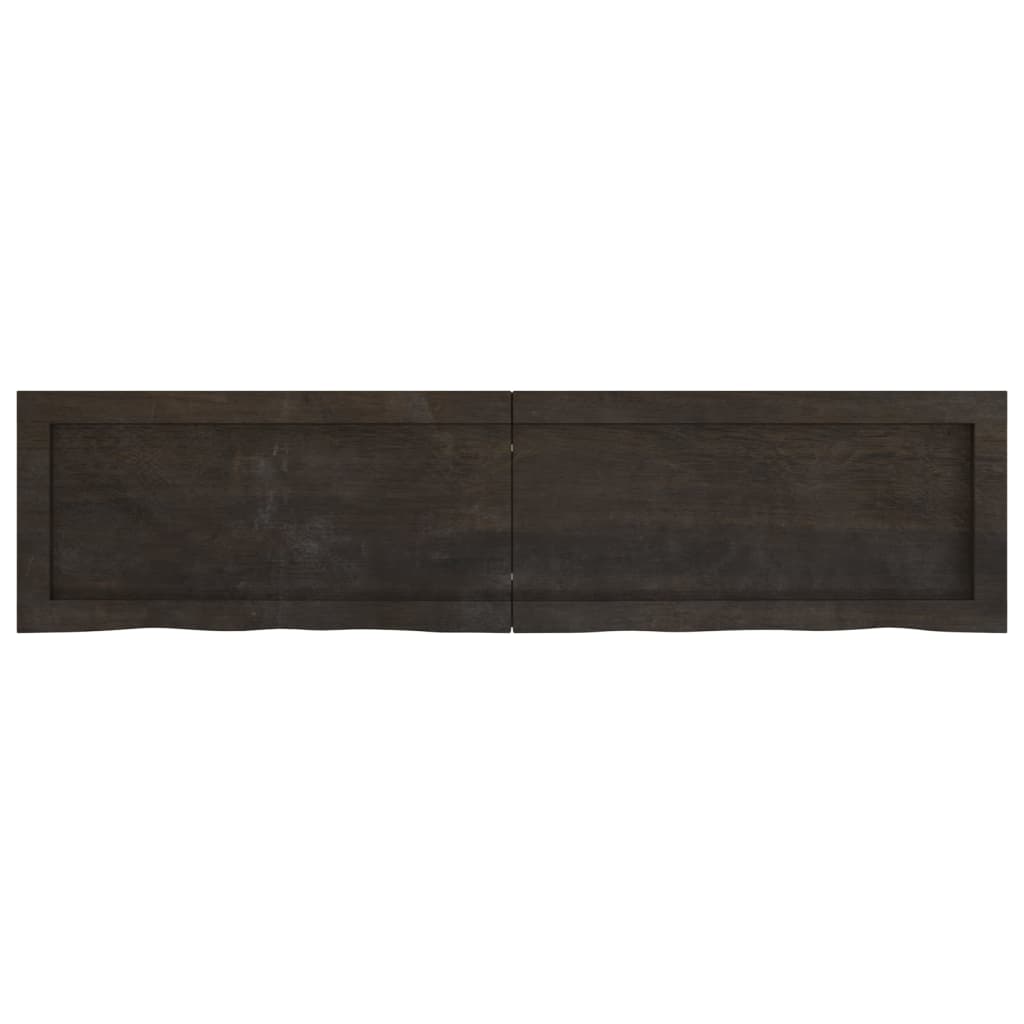 Wall Shelf Dark Brown 120x30x(2-6) cm Treated Solid Wood Oak