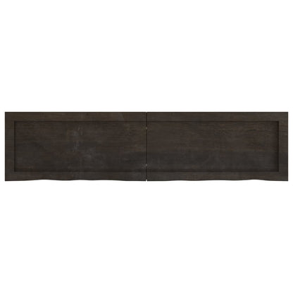 Wall Shelf Dark Brown 120x30x(2-6) cm Treated Solid Wood Oak