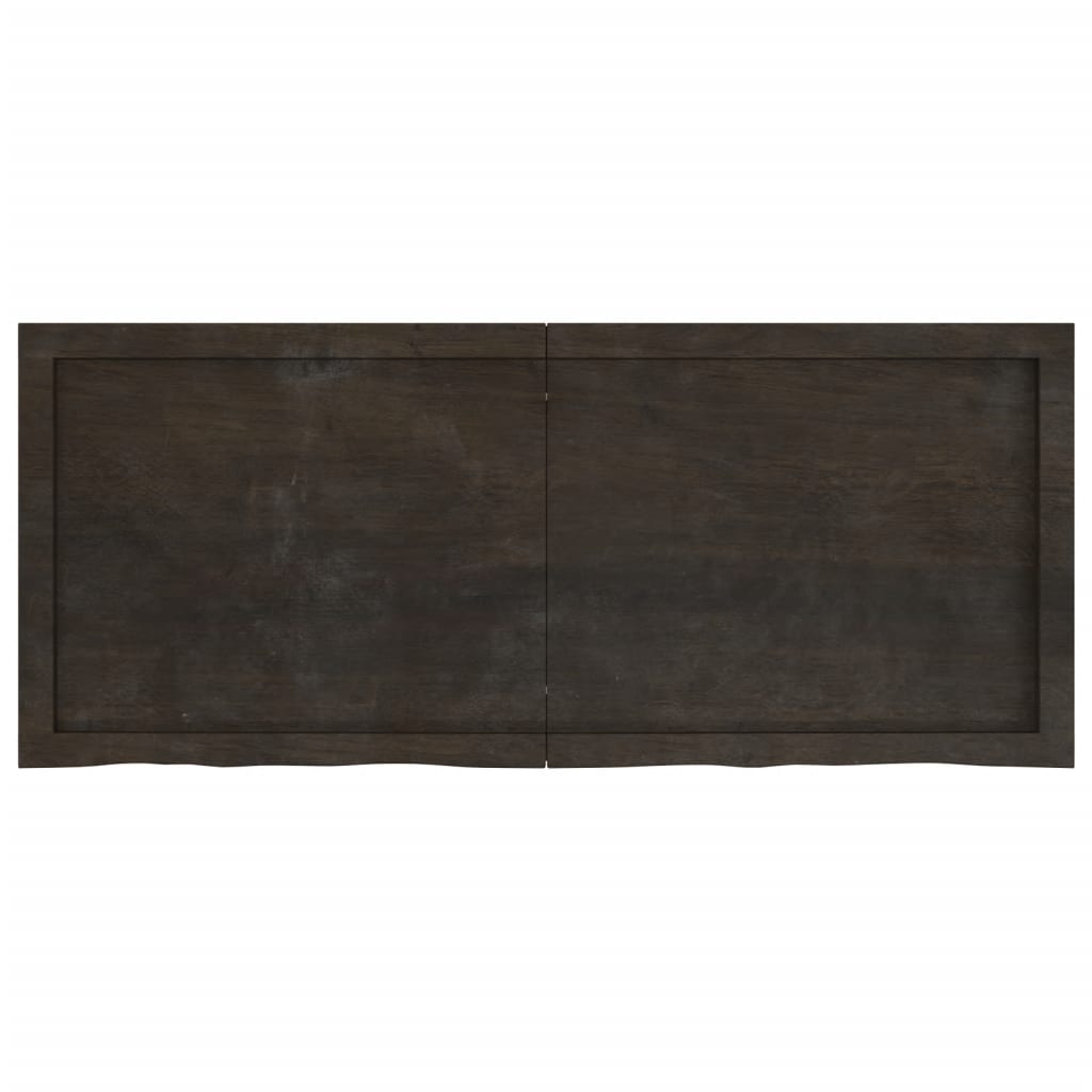 Wall Shelf Dark Brown 120x50x(2-6) cm Treated Solid Wood Oak