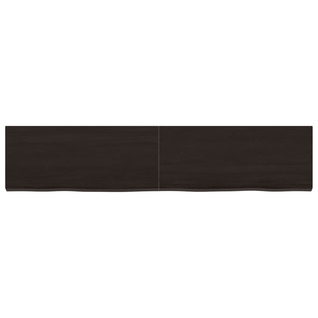 Wall Shelf Dark Brown 140x30x(2-4) cm Treated Solid Wood Oak