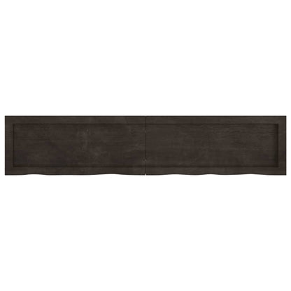 Wall Shelf Dark Brown 140x30x(2-4) cm Treated Solid Wood Oak