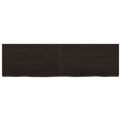 Wall Shelf Dark Brown 140x40x(2-4) cm Treated Solid Wood Oak