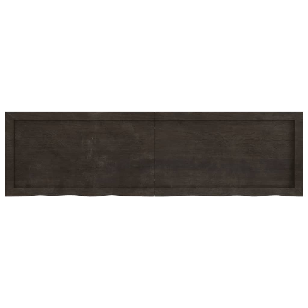 Wall Shelf Dark Brown 140x40x(2-6) cm Treated Solid Wood Oak