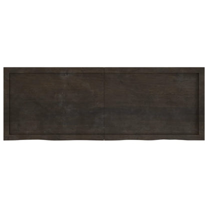 Wall Shelf Dark Brown 140x50x(2-4) cm Treated Solid Wood Oak