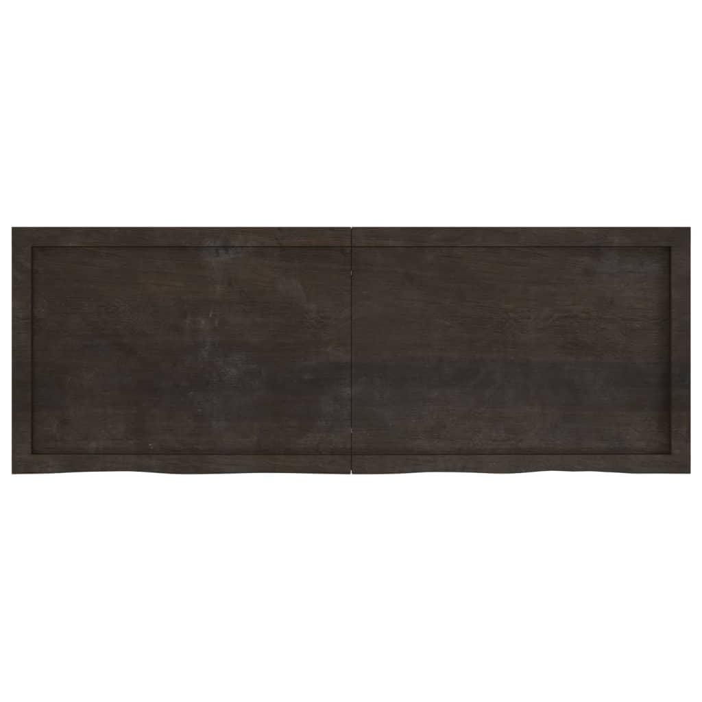 Wall Shelf Dark Brown 140x50x(2-6) cm Treated Solid Wood Oak