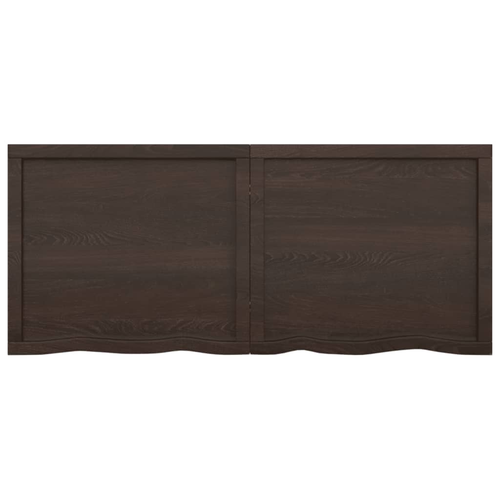 Wall Shelf Dark Brown 140x60x(2-6) cm Treated Solid Wood Oak