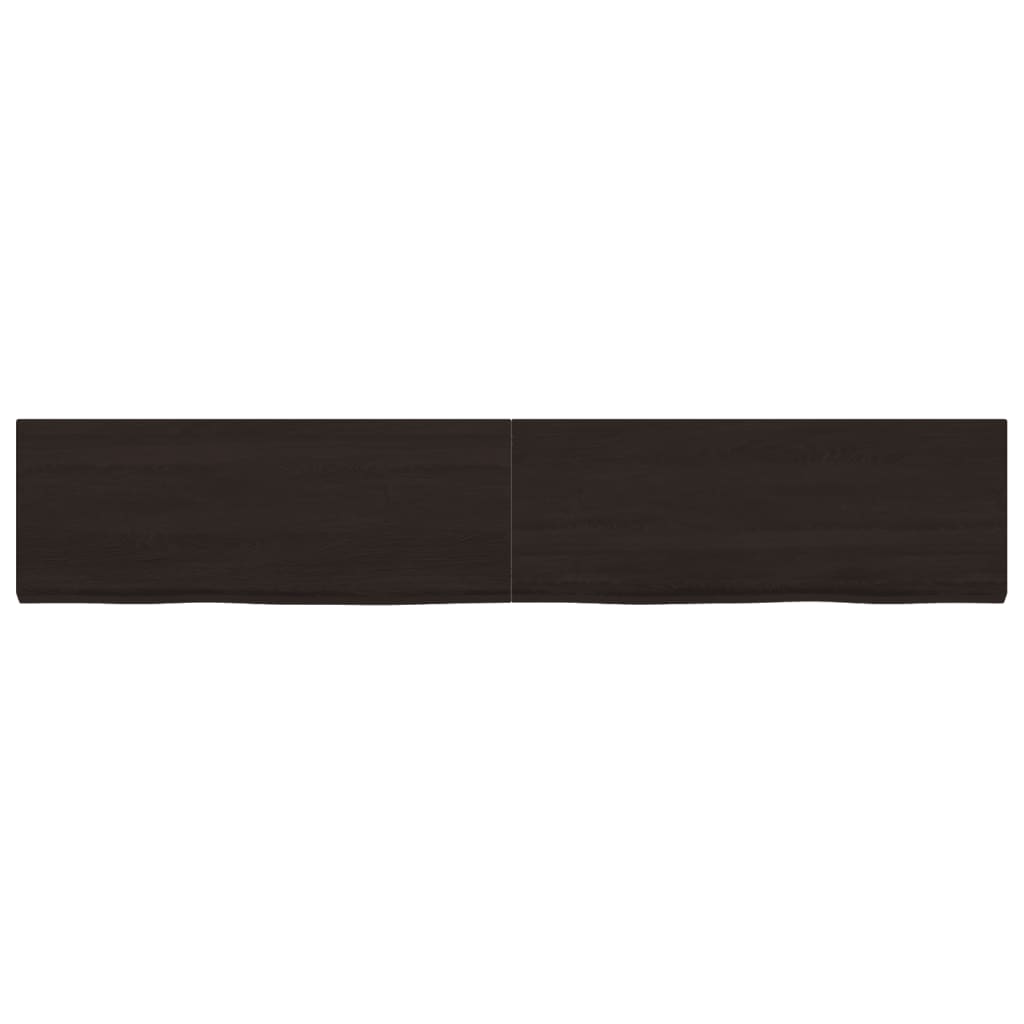 Wall Shelf Dark Brown 160x30x(2-4) cm Treated Solid Wood Oak