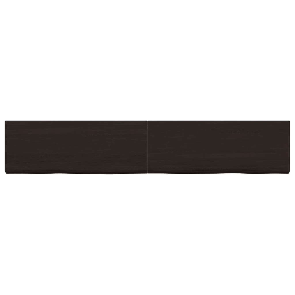 Wall Shelf Dark Brown 160x30x(2-6) cm Treated Solid Wood Oak