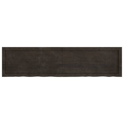 Wall Shelf Dark Brown 160x40x(2-4) cm Treated Solid Wood Oak