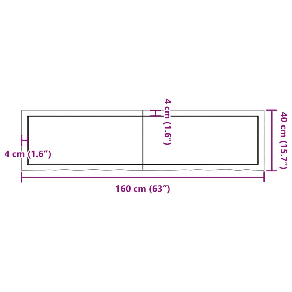 Wall Shelf Dark Brown 160x40x(2-6) cm Treated Solid Wood Oak