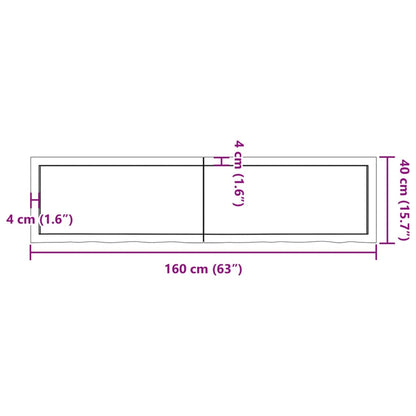 Wall Shelf Dark Brown 160x40x(2-6) cm Treated Solid Wood Oak