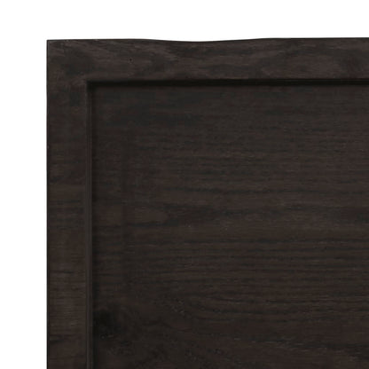 Wall Shelf Dark Brown 160x50x(2-4) cm Treated Solid Wood Oak