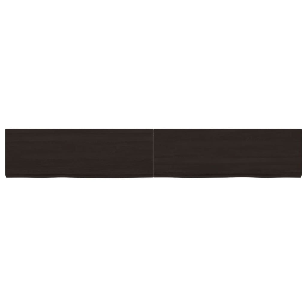 Wall Shelf Dark Brown 180x30x(2-4) cm Treated Solid Wood Oak