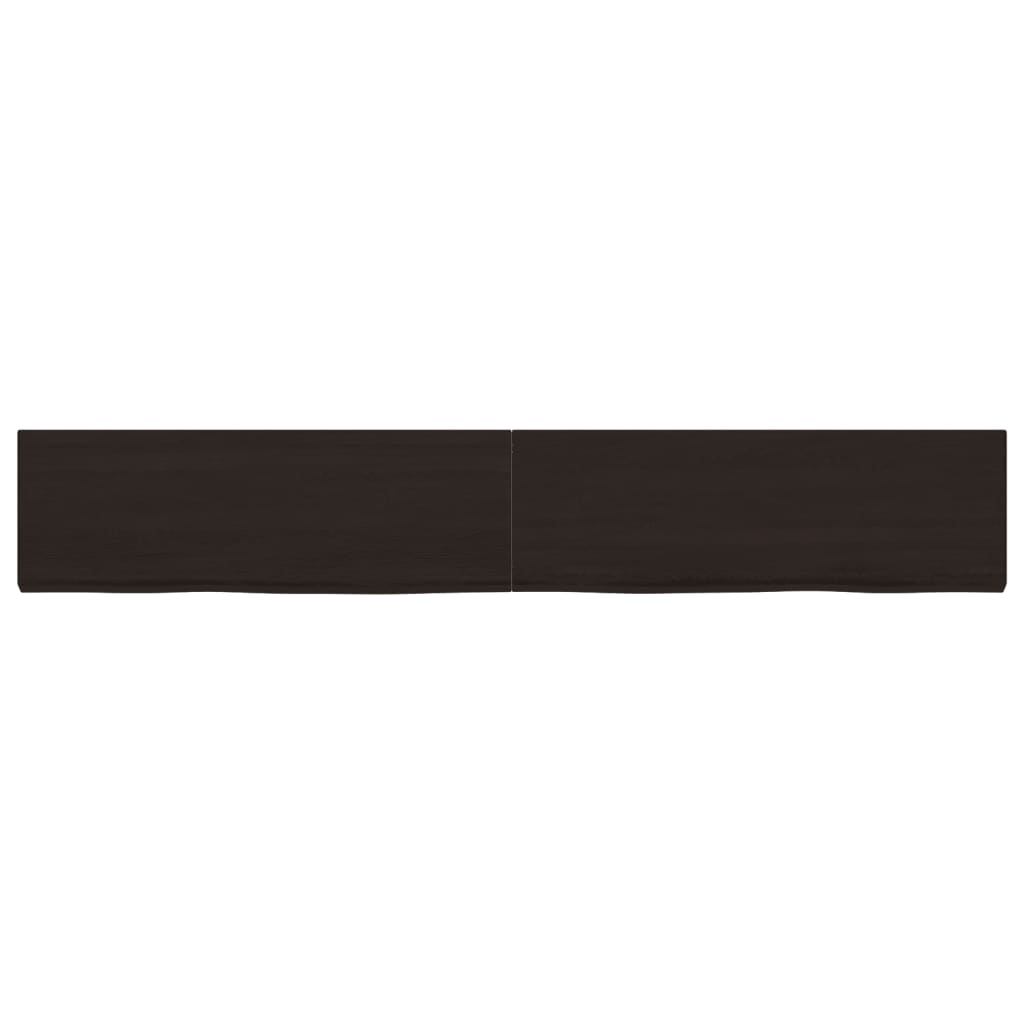 Wall Shelf Dark Brown 180x30x(2-4) cm Treated Solid Wood Oak