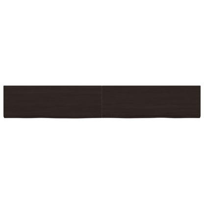 Wall Shelf Dark Brown 180x30x(2-4) cm Treated Solid Wood Oak