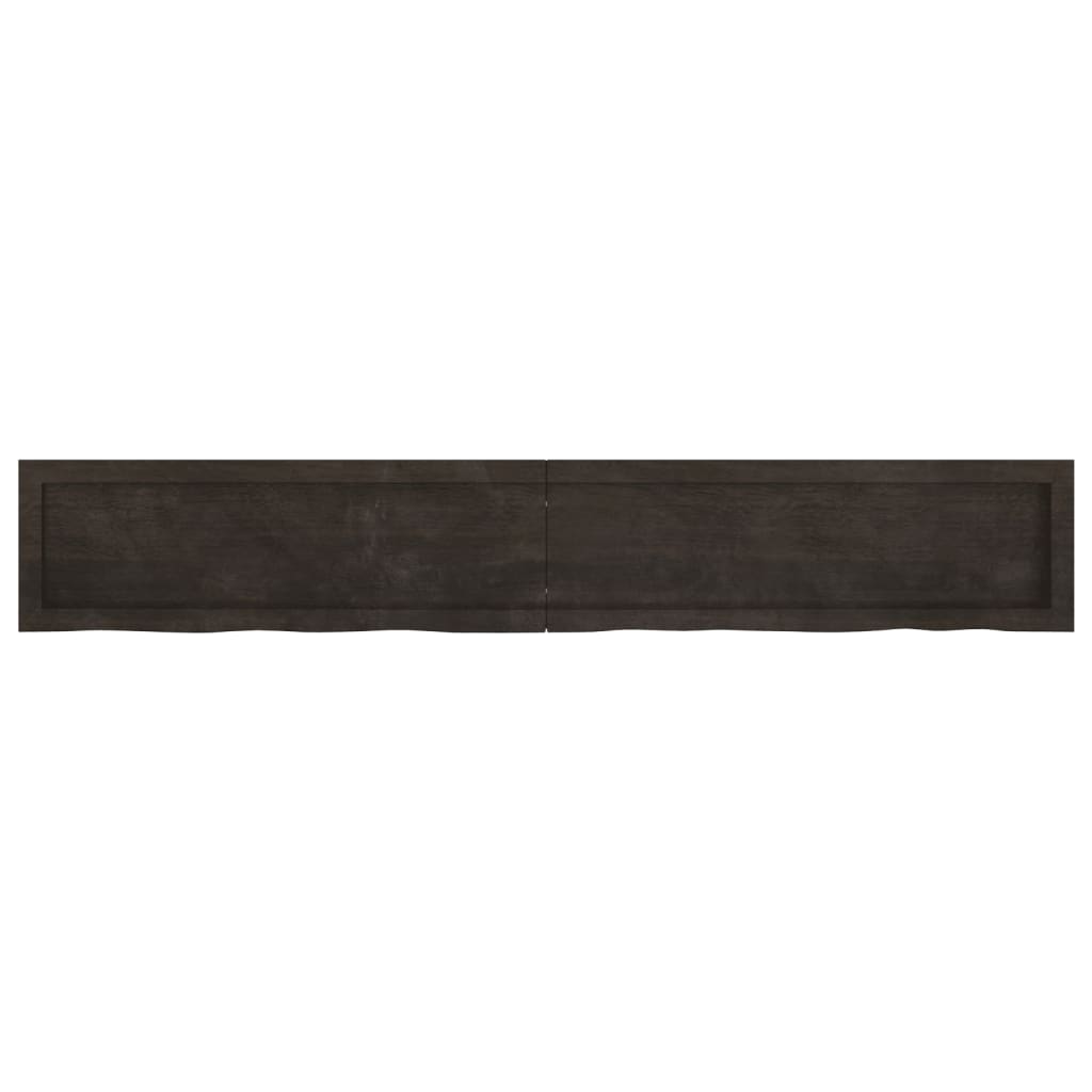 Wall Shelf Dark Brown 180x30x(2-4) cm Treated Solid Wood Oak