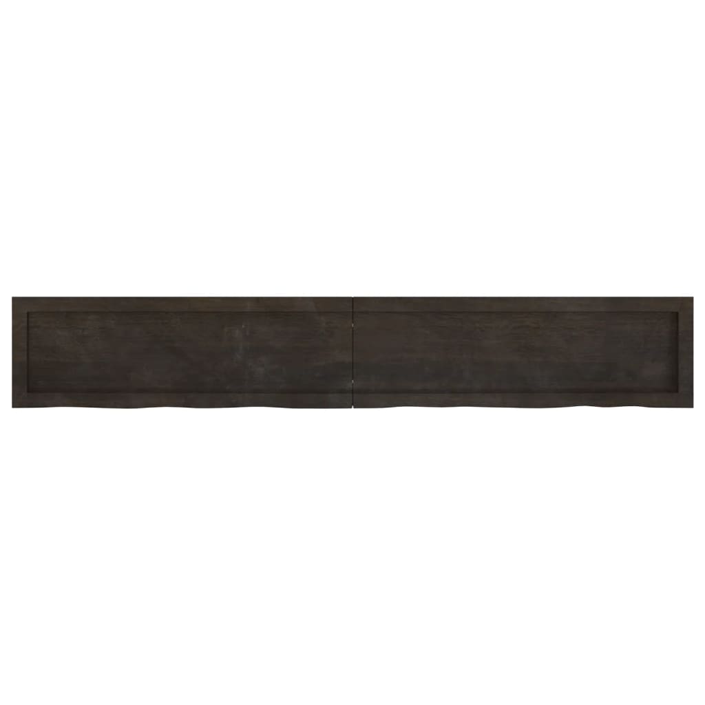 Wall Shelf Dark Brown 180x30x(2-6) cm Treated Solid Wood Oak