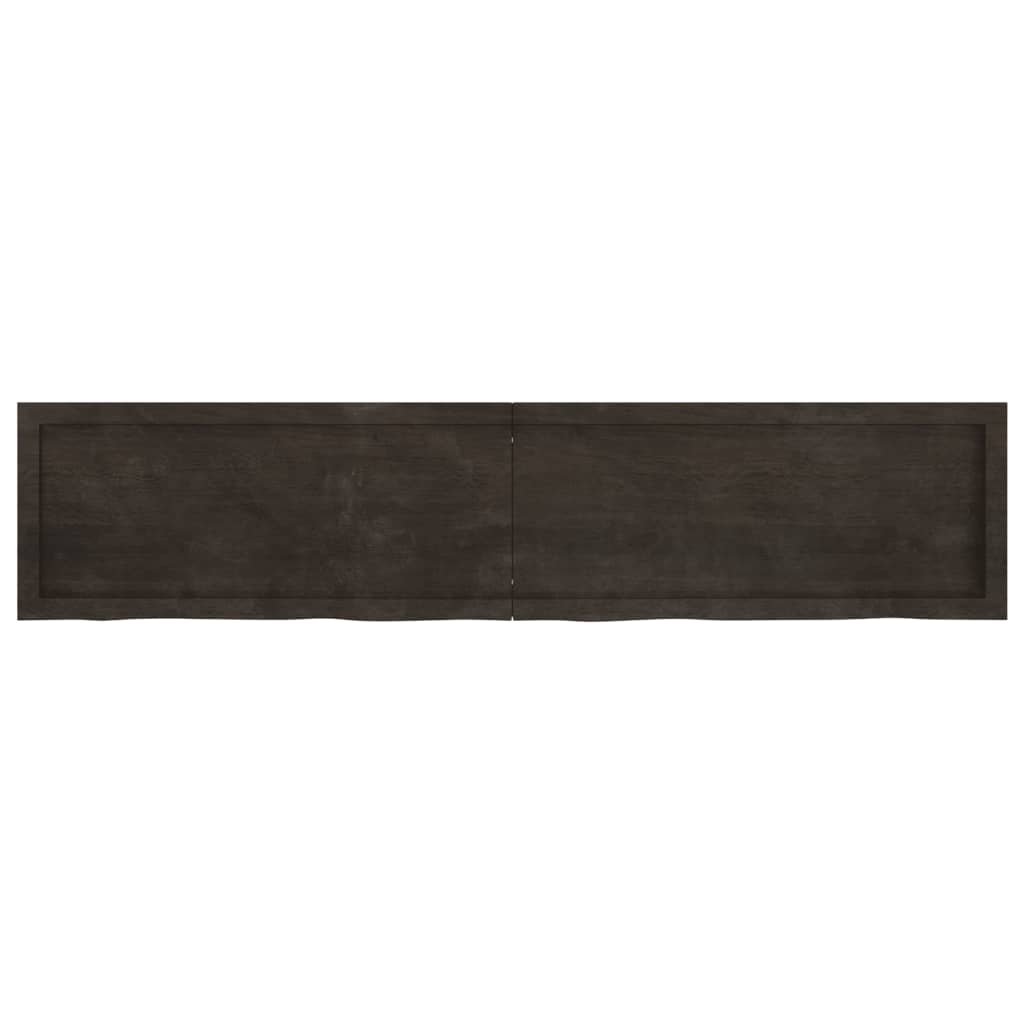 Wall Shelf Dark Brown 180x40x(2-4) cm Treated Solid Wood Oak