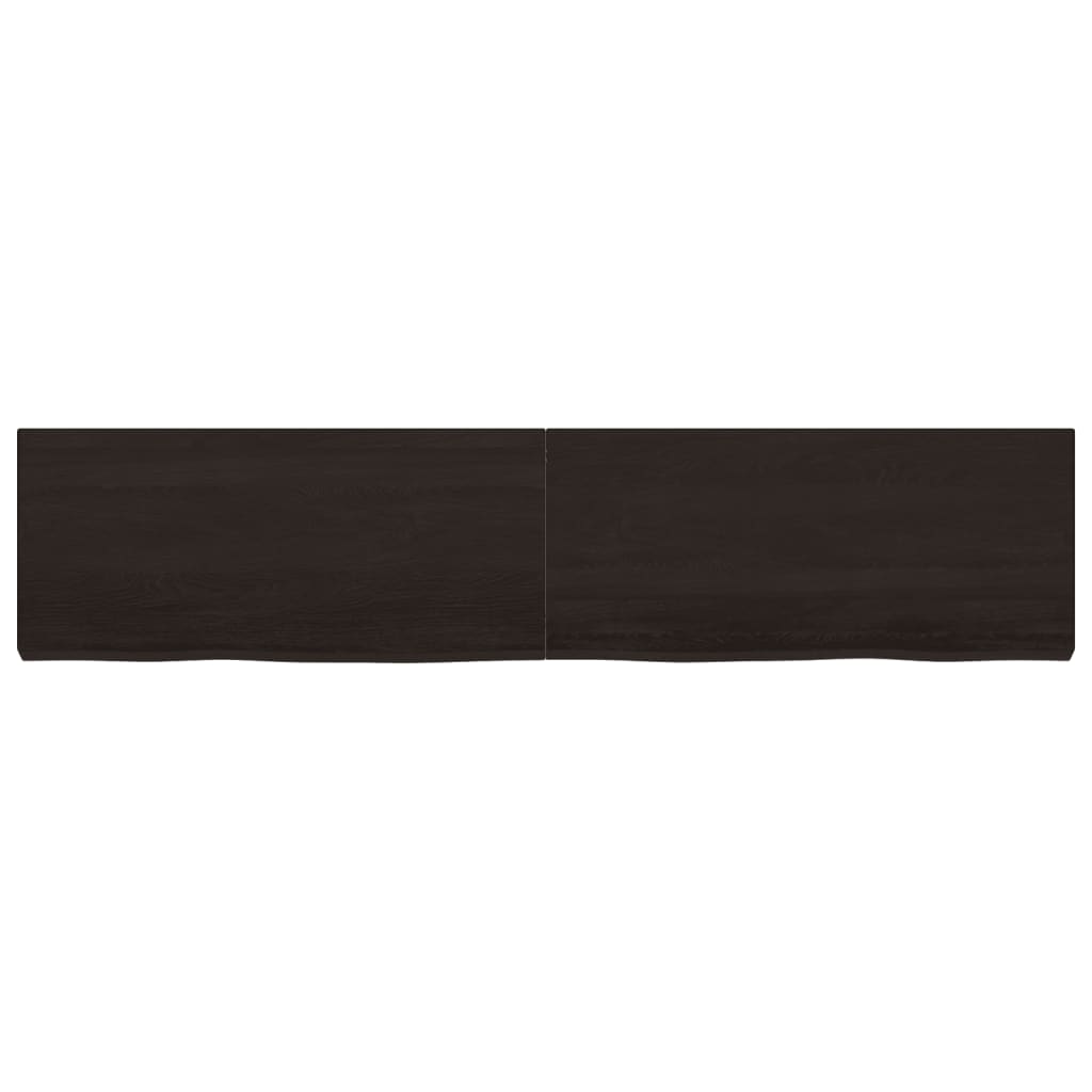 Wall Shelf Dark Brown 180x40x(2-6) cm Treated Solid Wood Oak