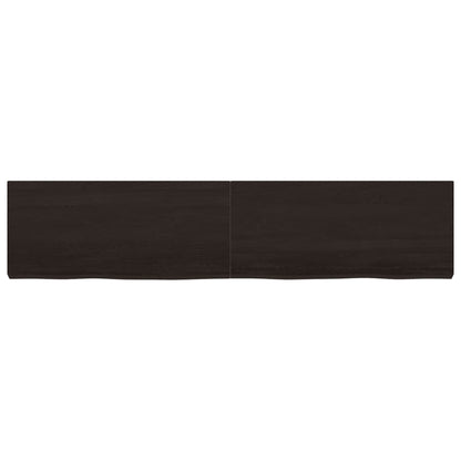 Wall Shelf Dark Brown 180x40x(2-6) cm Treated Solid Wood Oak