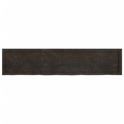 Wall Shelf Dark Brown 180x40x(2-6) cm Treated Solid Wood Oak