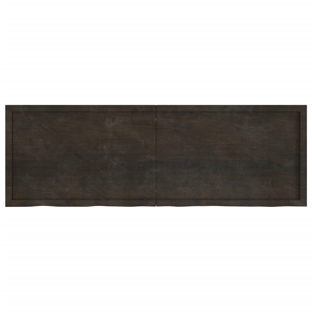 Wall Shelf Dark Brown 180x60x(2-6) cm Treated Solid Wood Oak