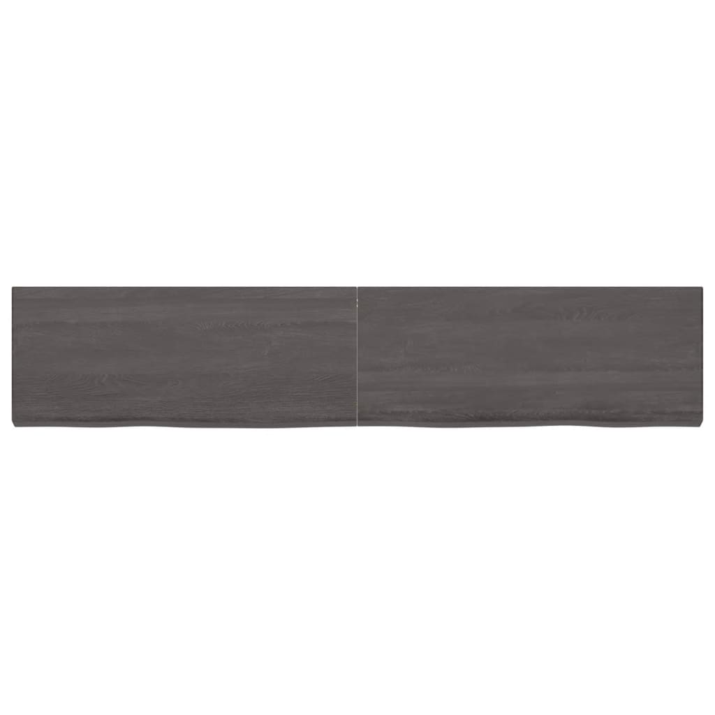 Wall Shelf Dark Brown 200x40x(2-6) cm Treated Solid Wood Oak