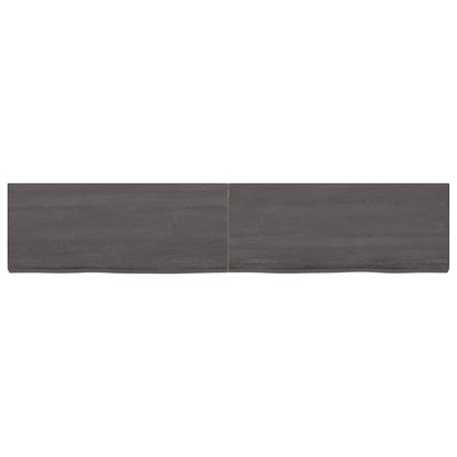 Wall Shelf Dark Brown 200x40x(2-6) cm Treated Solid Wood Oak