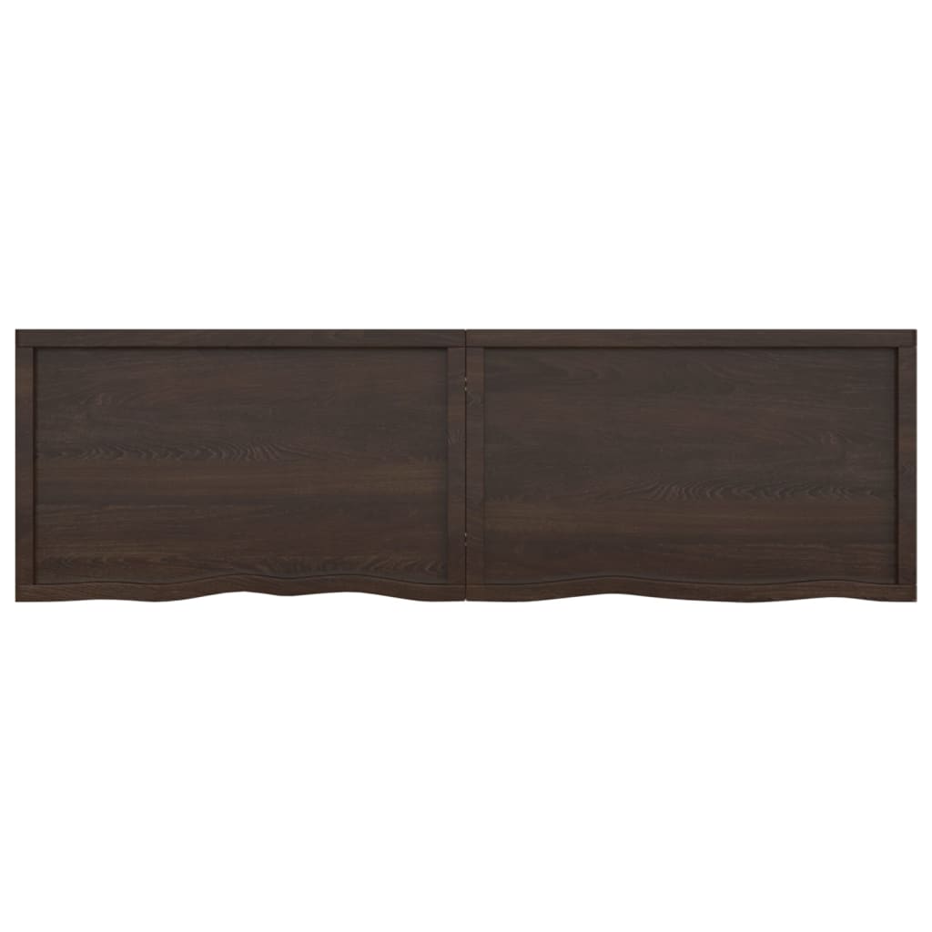 Wall Shelf Dark Brown 200x60x(2-6) cm Treated Solid Wood Oak