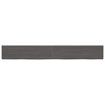 Wall Shelf Dark Brown 220x30x(2-4) cm Treated Solid Wood Oak