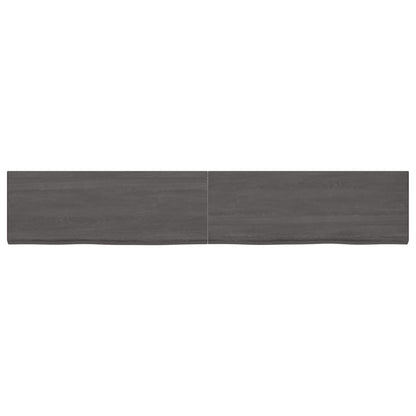 Wall Shelf Dark Brown 220x40x(2-4) cm Treated Solid Wood Oak