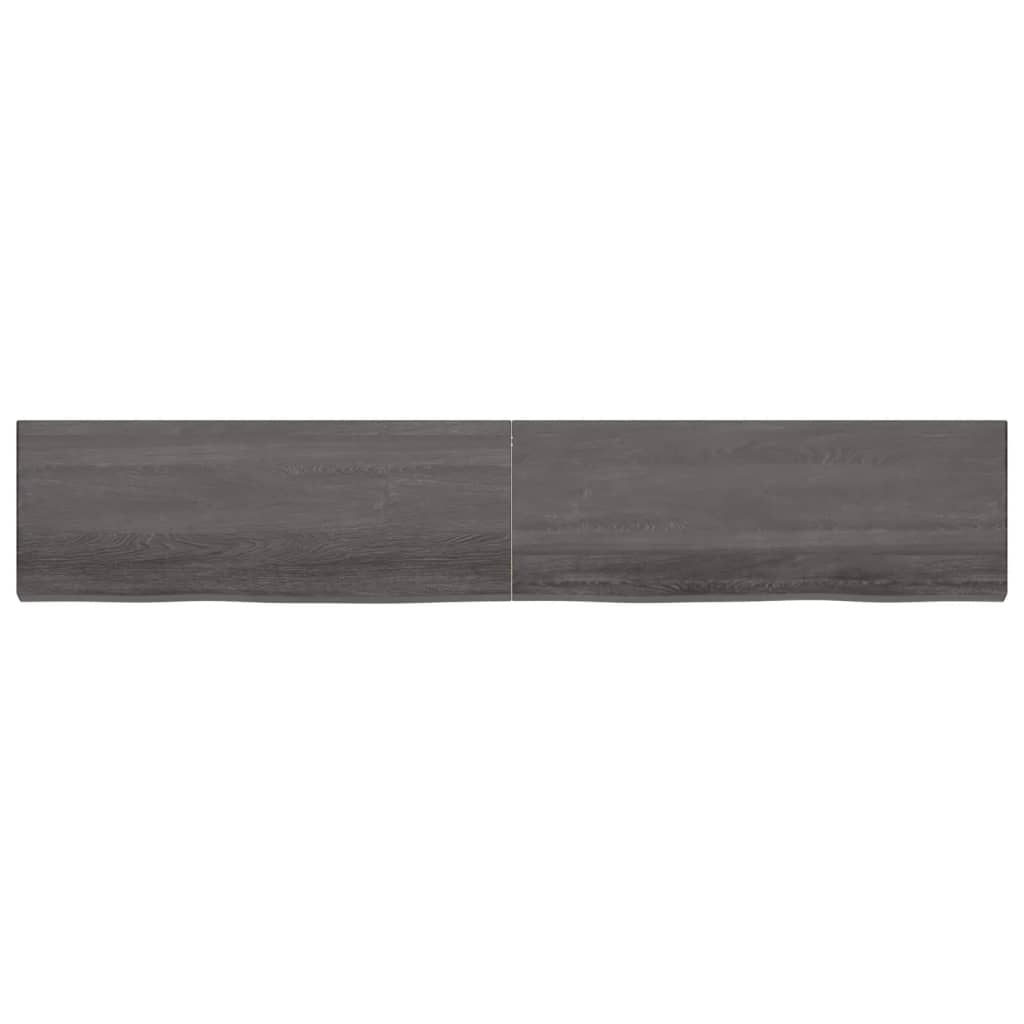 Wall Shelf Dark Brown 220x40x(2-6) cm Treated Solid Wood Oak