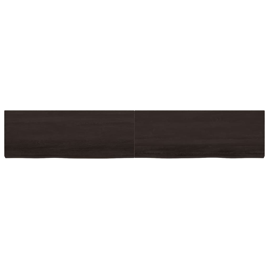 Wall Shelf Dark Brown 220x40x(2-6) cm Treated Solid Wood Oak