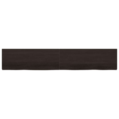 Wall Shelf Dark Brown 220x40x(2-6) cm Treated Solid Wood Oak