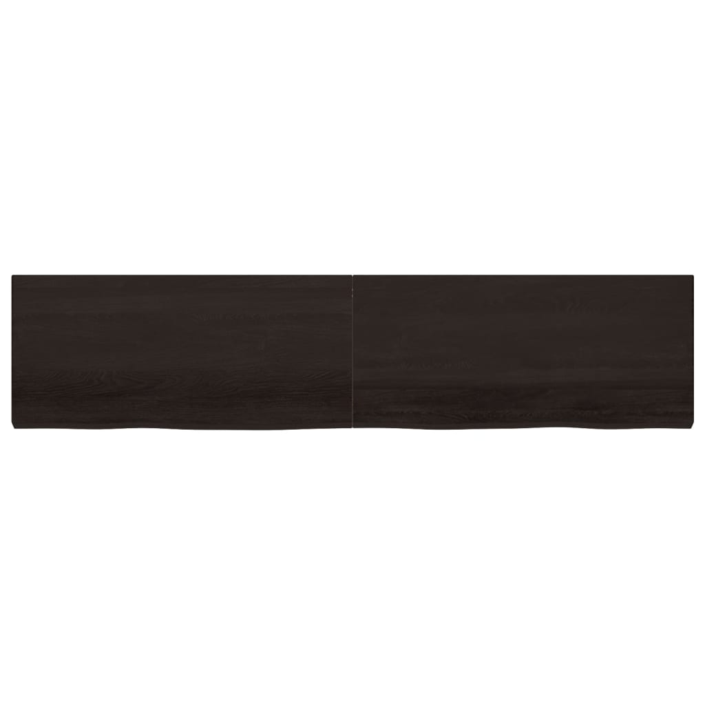 Wall Shelf Dark Brown 220x50x(2-6) cm Treated Solid Wood Oak