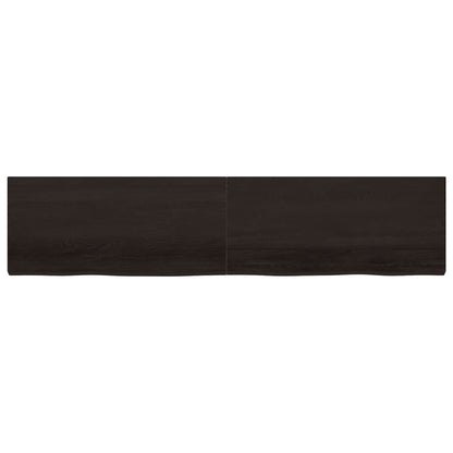 Wall Shelf Dark Brown 220x50x(2-6) cm Treated Solid Wood Oak