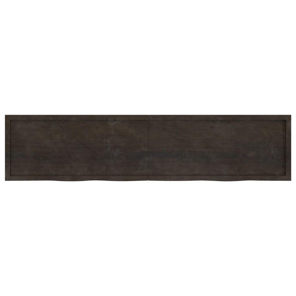 Wall Shelf Dark Brown 220x50x(2-6) cm Treated Solid Wood Oak