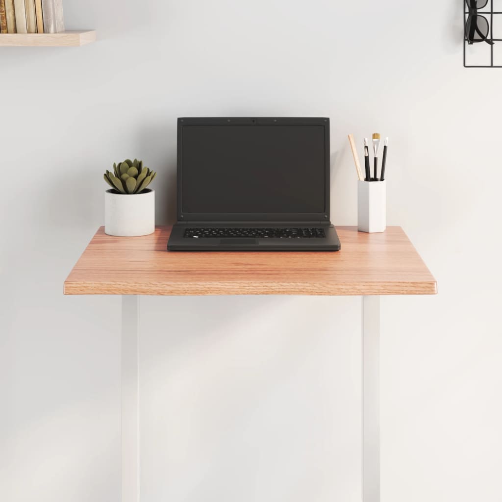 Table Top Light Brown 60x40x2 cm Treated Solid Wood Oak Live Edge