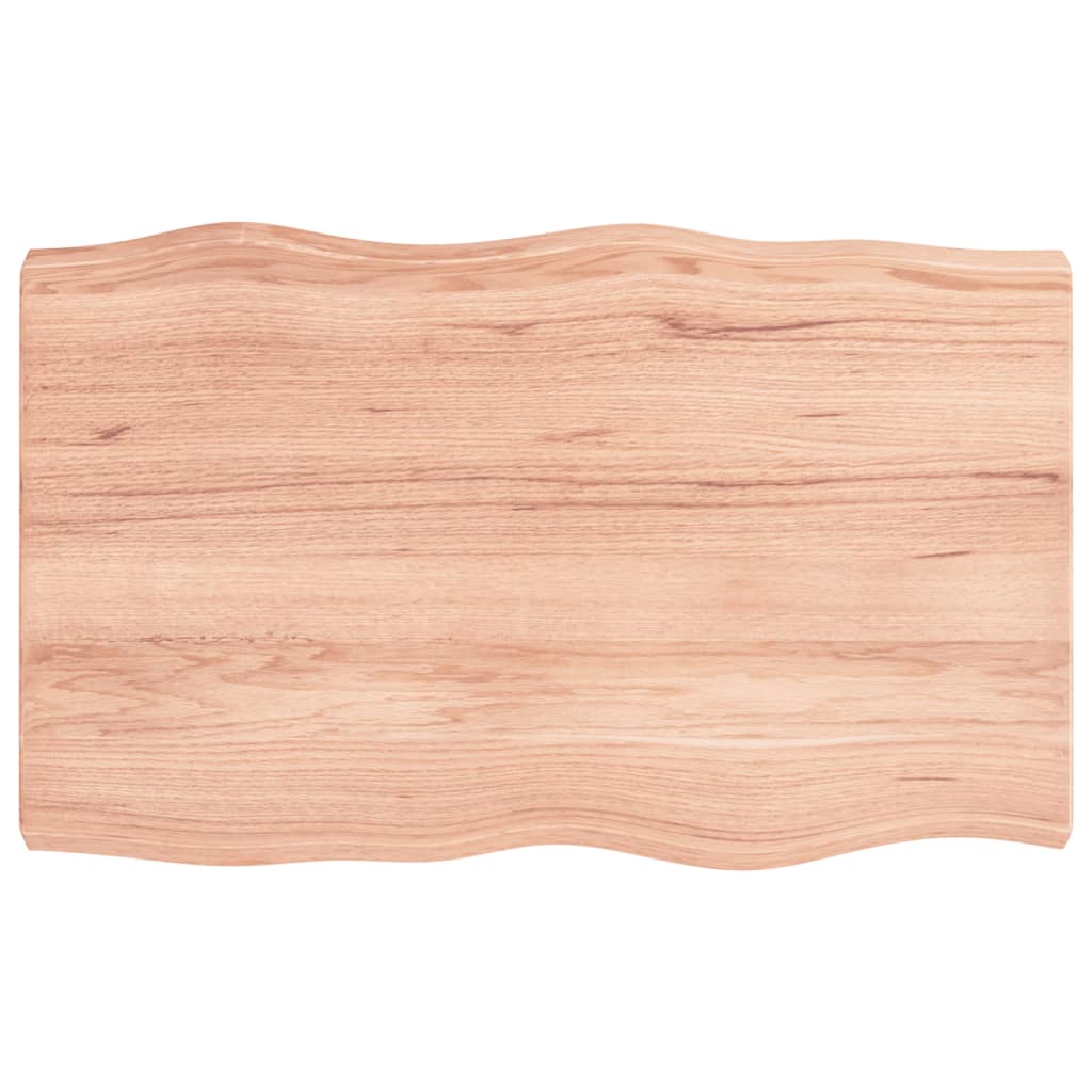 Table Top Light Brown 80x50x(2-6) cm Treated Solid Wood Live Edge