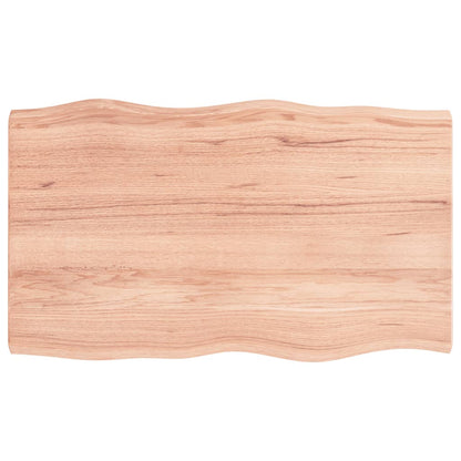 Table Top Light Brown 100x60x(2-4)cm Treated Solid Wood Live Edge