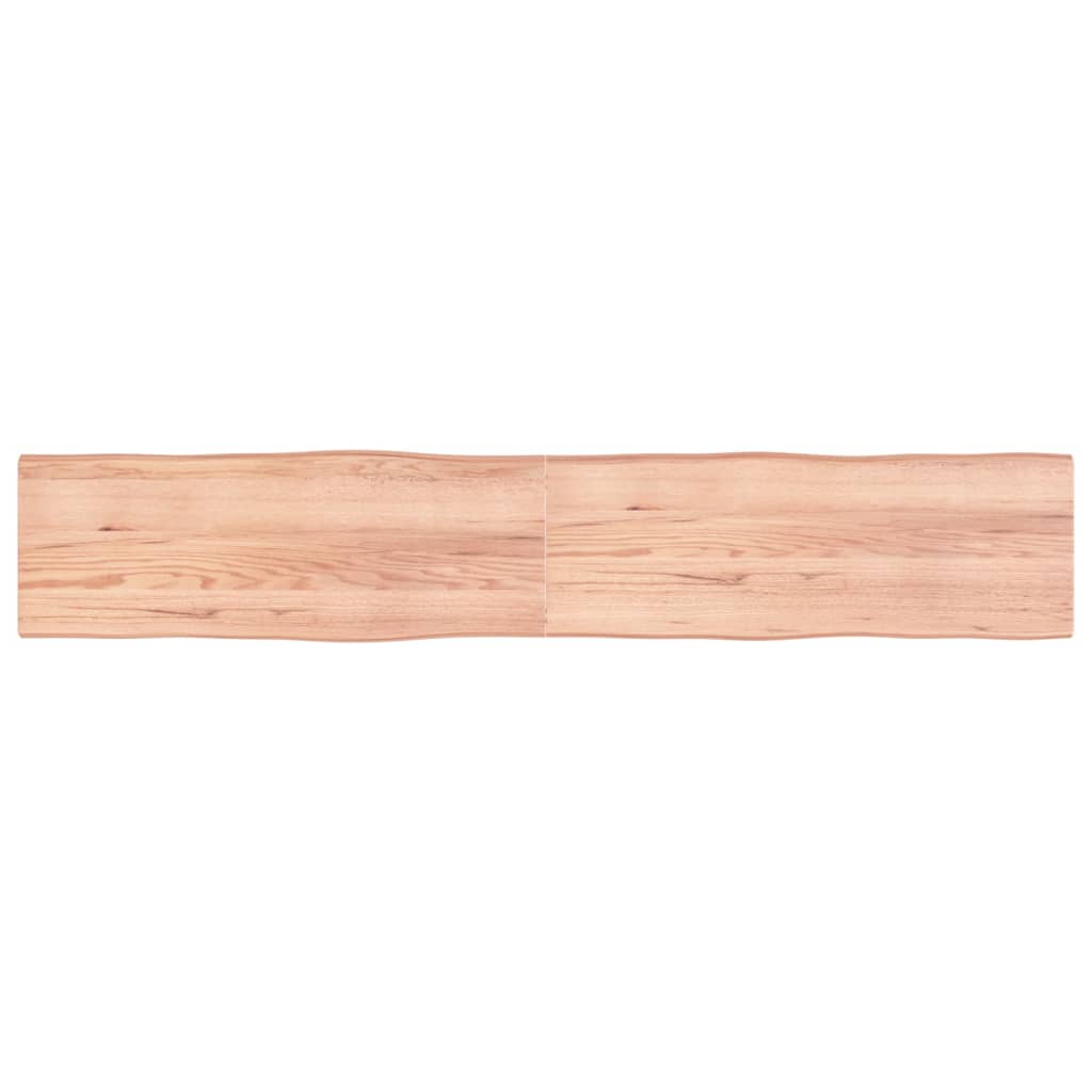 Table Top Light Brown 220x40x(2-4)cm Treated Solid Wood Live Edge