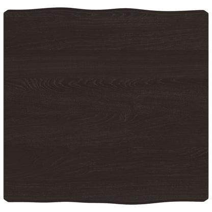 Table Top Dark Brown 40x40x(2-6) cm Treated Solid Wood Live Edge