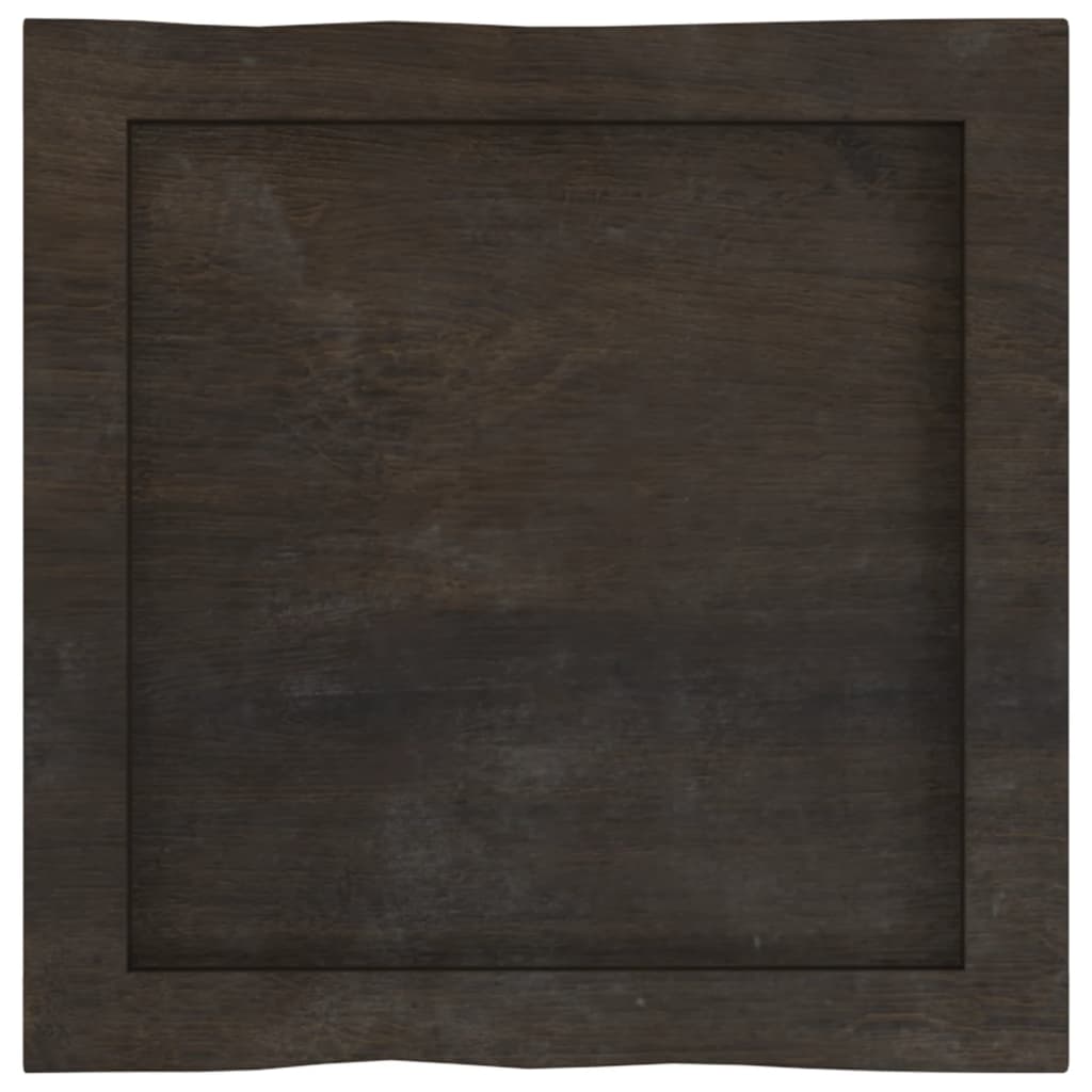 Table Top Dark Brown 40x40x(2-6) cm Treated Solid Wood Live Edge