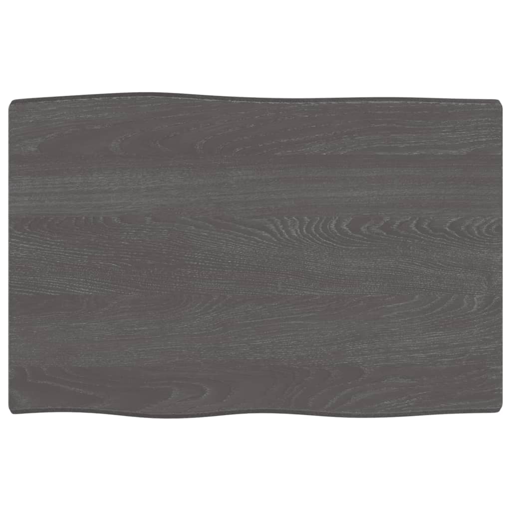 Table Top Dark Brown 60x40x(2-6) cm Treated Solid Wood Live Edge