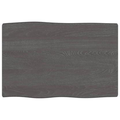 Table Top Dark Brown 60x40x(2-6) cm Treated Solid Wood Live Edge